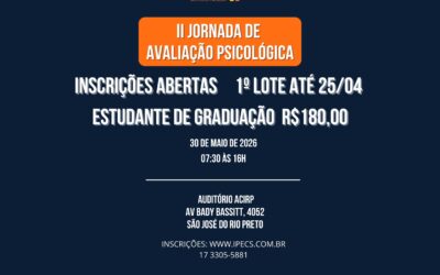 II JORNADA DE AVALIAÇÃO PSICOLÓGICA – 30/05 – Estudante